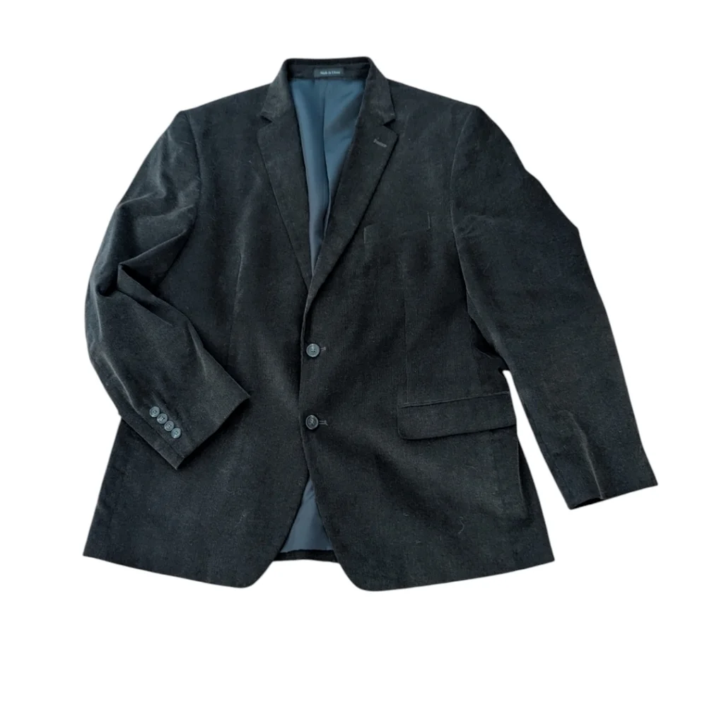 Chaps Corduroy Blazer Gray Sport Coat Sport Jacket 46R